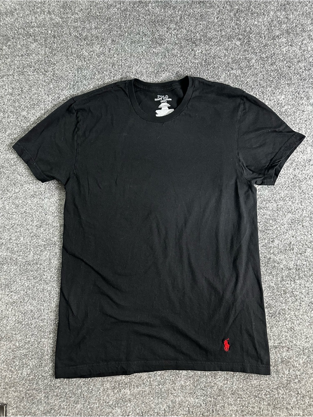 Polo by Ralph Lauren Black Crewneck Tee with Red Pony